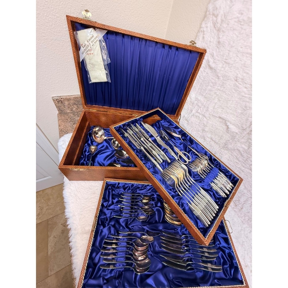 Vintage Karl Kimmel Solingen Germany SP100 Silverplate Flatware & Srvw 66 Pc Set